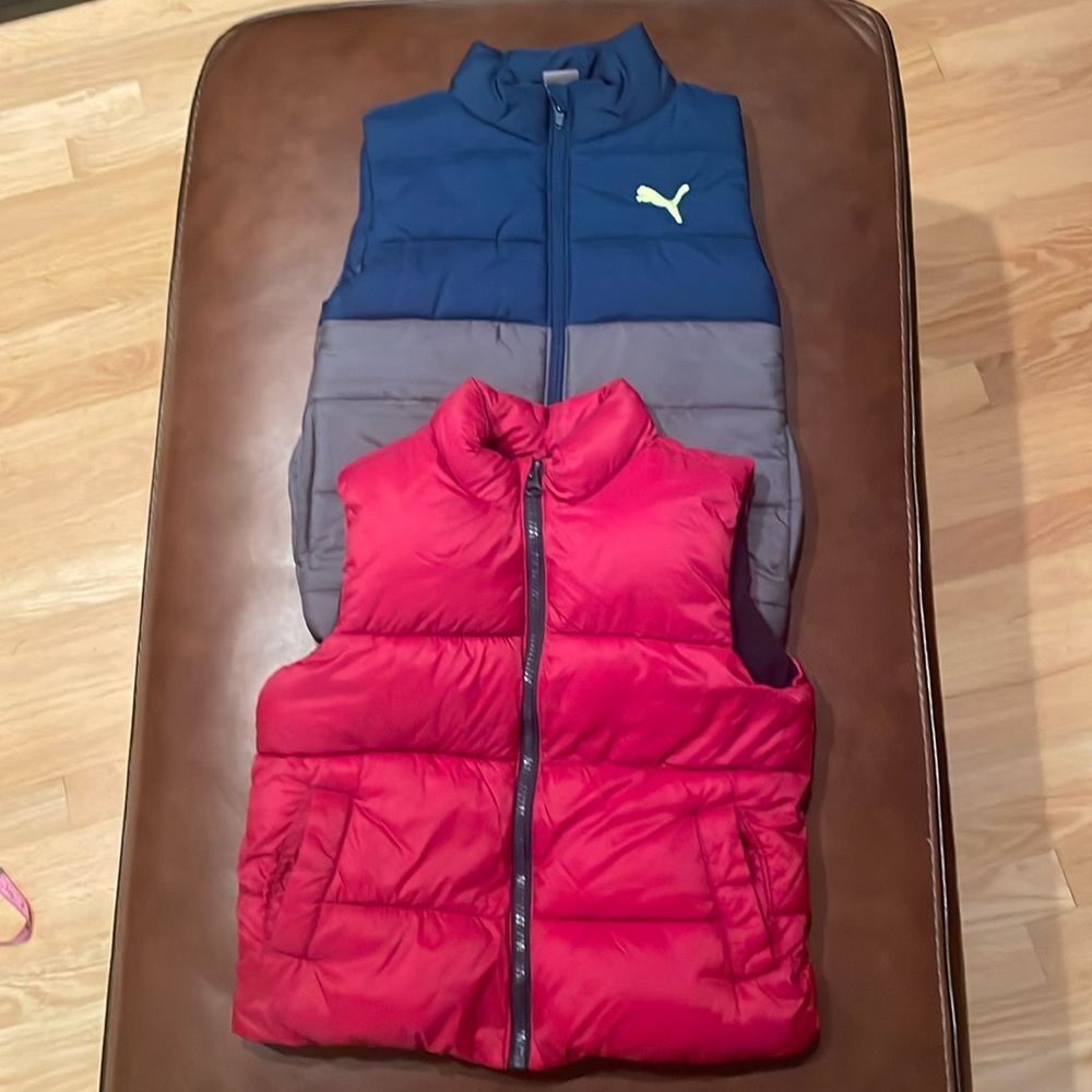 Boys Puffer Vests Puma & Old Navy Size XS 5/6